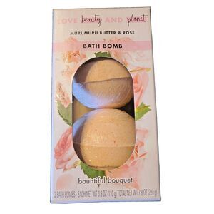 2 ct New Love Beauty & Planet Murumuru Butter & Rose Bountiful Bouquet Bath Bomb